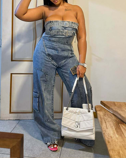 Work Denim Jumpsuit
