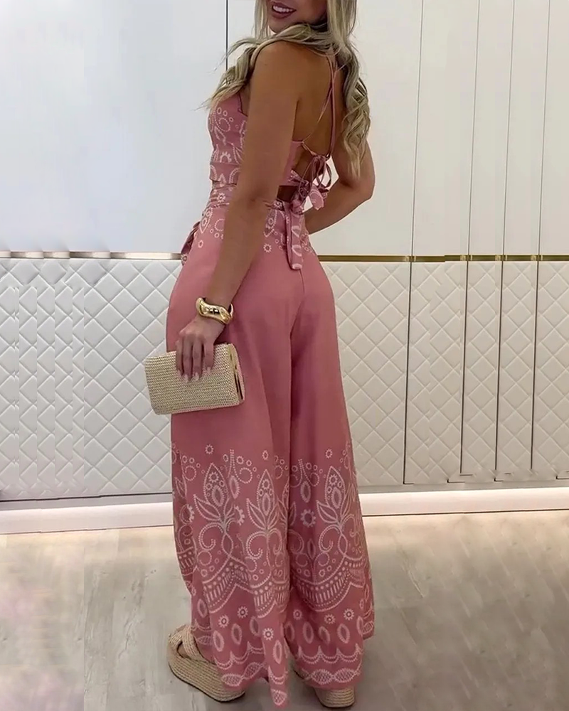 Printed Retro Casual Suit