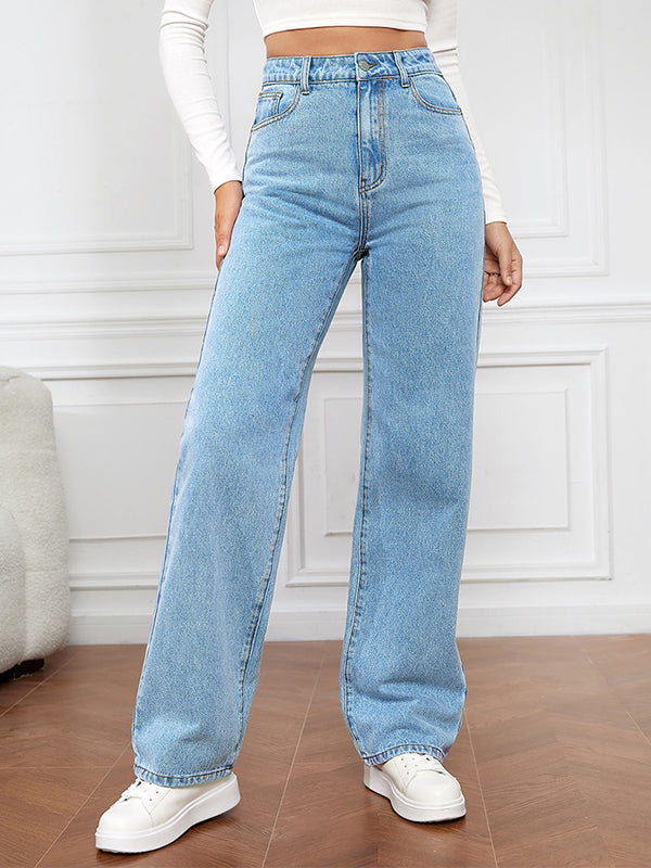 Stretch Washed Fashionable Straight Leg Boyfriend Jeans