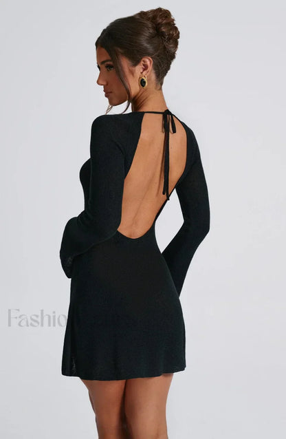 Adalee Mini Graceful Dress - Black