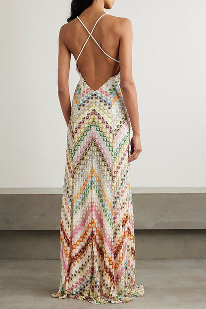 Bodycon Position Print Slim Party Chic Boho Dress