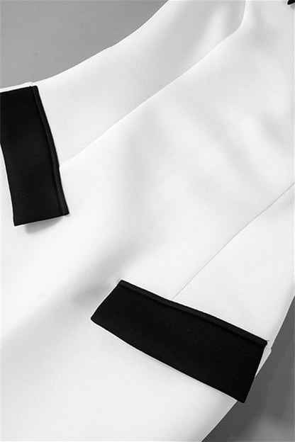 Vestido mini de poliéster con mangas cortas en contraste Adela