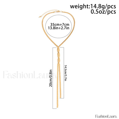 Adjustable Flat Temperament Weave Link Chest New Necklace