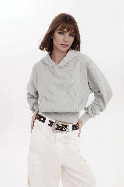 Minimalist Solid Color Cotton Hooded Hoodie