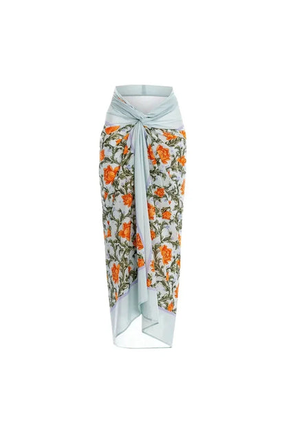 Traje de baño sin espalda y cuello halter con conjunto floral 3D