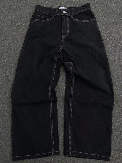 Fully Embroidered Skull Boyfriend Jeans
