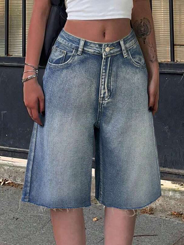 Y2K Vintage Slant Pocket Denim Shorts