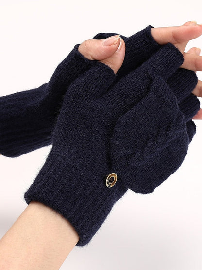 Unisex Convertible Fingerless Gloves Mittens Daily Holiday Solid / Plain Color Polyester Simple Warm 1 Pair for Women