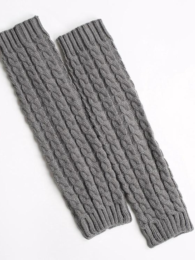 Leg Warmers Boot Cuffs Home Work Daily Solid Color Polyester Spandex Basic Casual Classic Warm Casual 1 Pair for Women