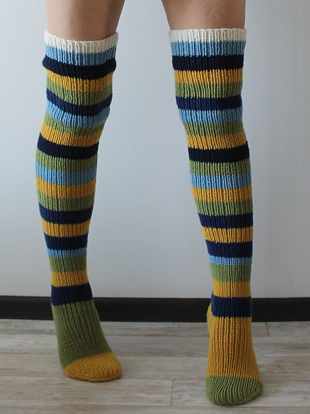 Stockings Christmas Gift Daily Plaid Spandex Cotton Casual Classic Casual / Daily 1 Pair for Women