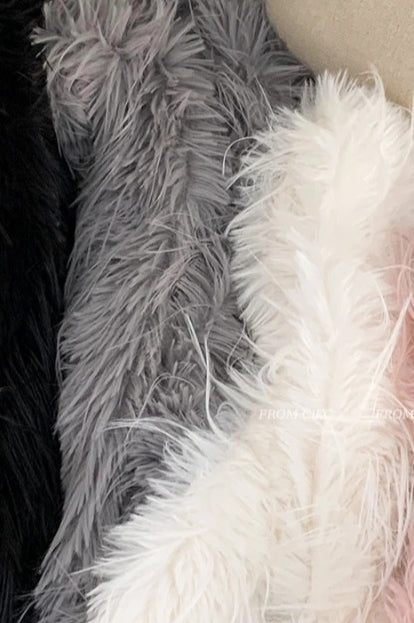 Y2K Plush Faux Mink Fur Thick Warm Scarf