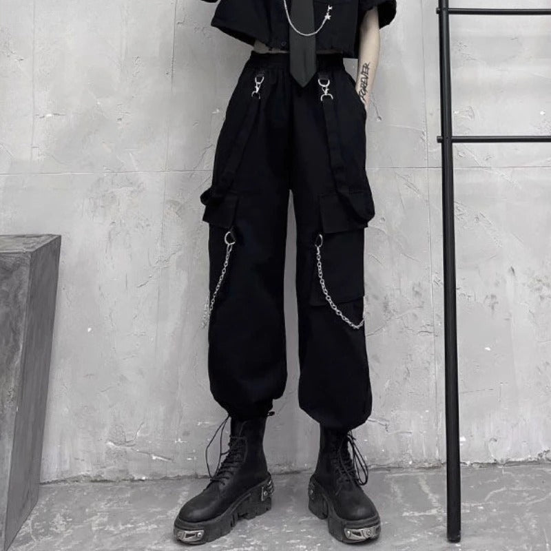 Black High Waist Loose Pants