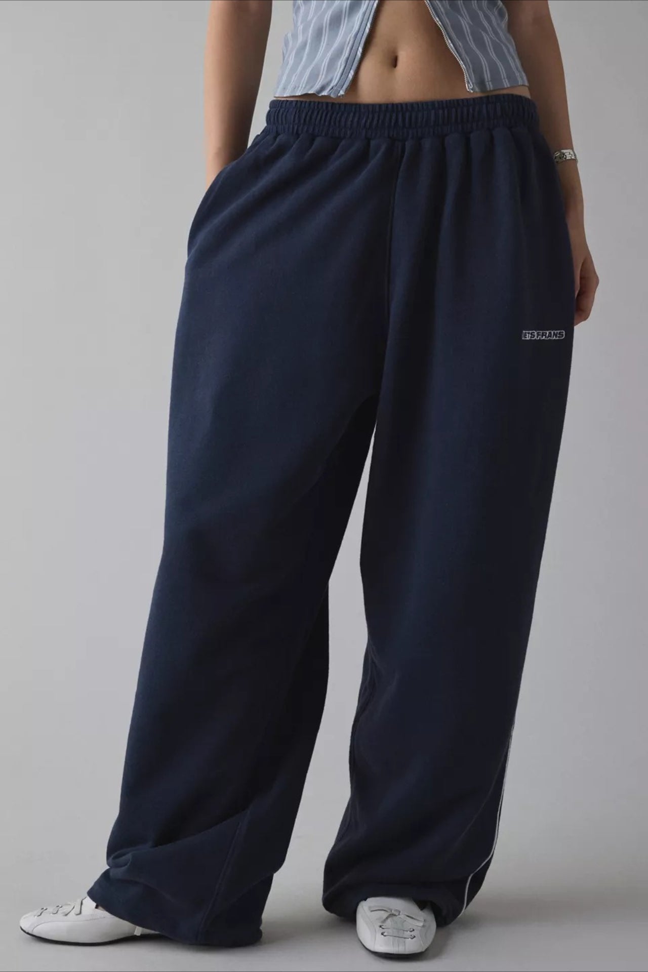Long Embroidered Relaxed Knit Pants