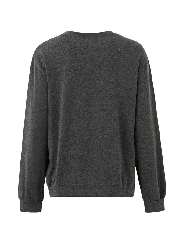 Hand Bone Print Pull Over Sweatshirt