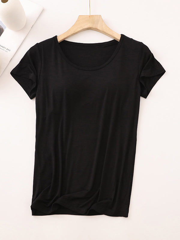 Modal Built-In Padding Short Sleeve