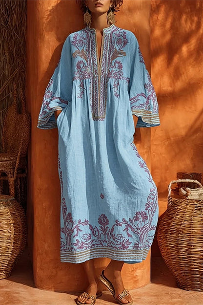 The Sage & Lavender Embroidered Kaftan