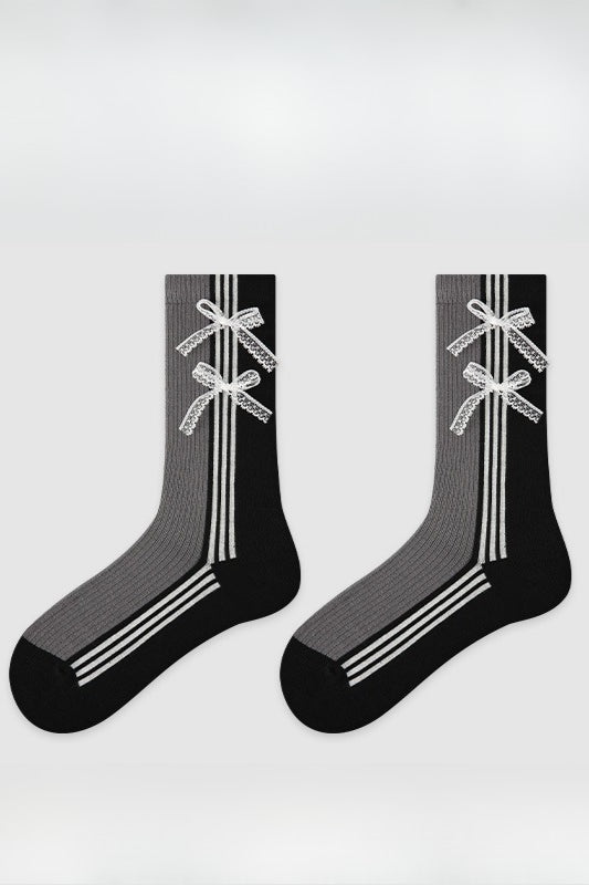 Edgy Harajuku Letter Slouchy Mid-Calf Socks