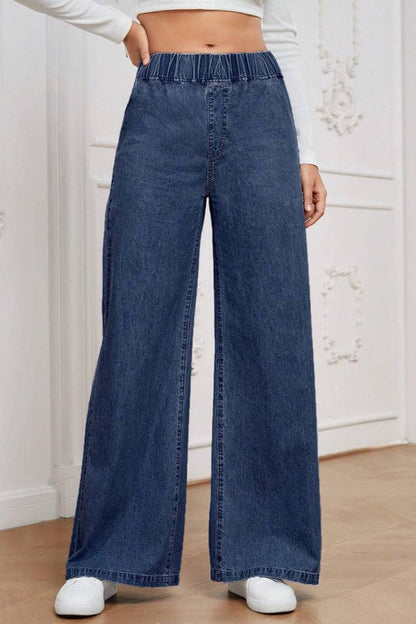Vintage Elastic High Waist Relaxed Jeans