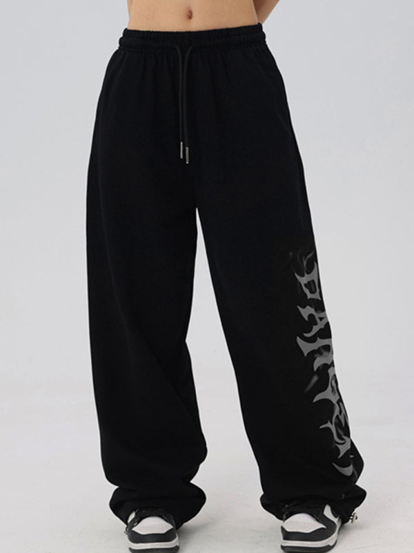 Vintage Hiphop Alphabet Graphic Baggy Sweatpants