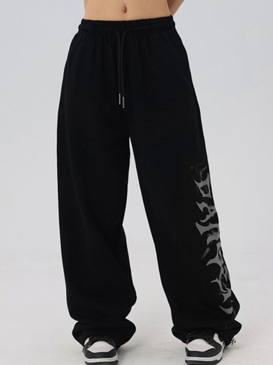 Vintage Hiphop Alphabet Graphic Baggy Sweatpants