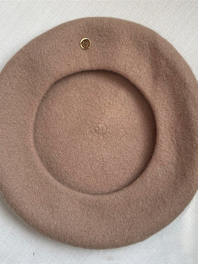 Hat Beret Hat Winter Hats Black Camel Gray Outdoor Daily Holiday Pure Color Letter Comfort Warm Breathable for Women