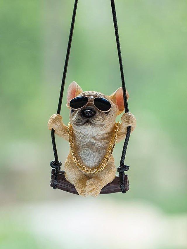 New Car Charm Pendant Swing Pug Pug Dog Car Supplies for Women
