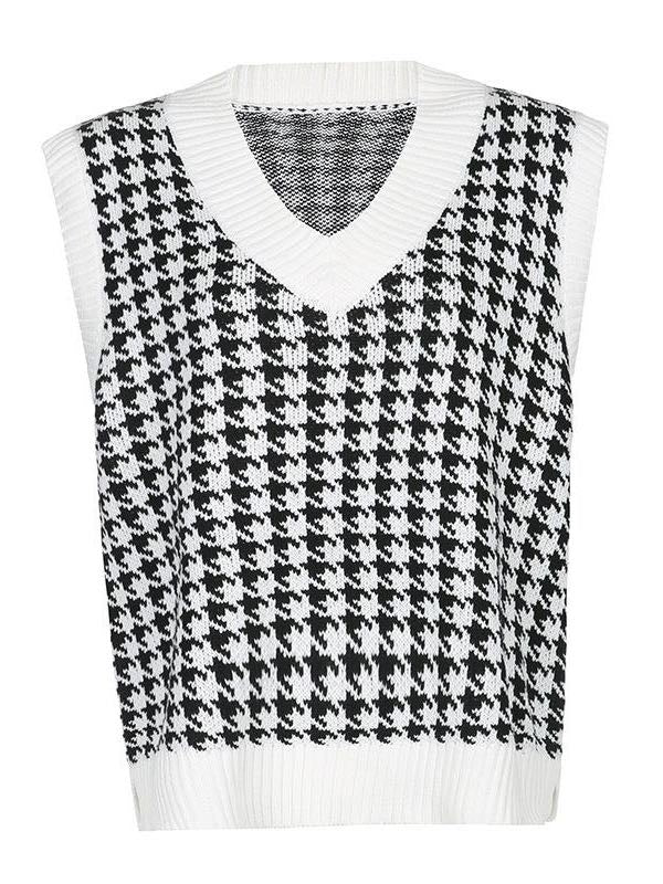 Age Reduction V-Neck Sleeveless Twist Knit Waistcoat Women for Women