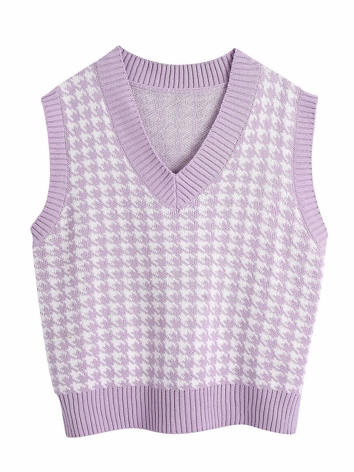 Age Reduction V-Neck Sleeveless Twist Knit Waistcoat Women for Women