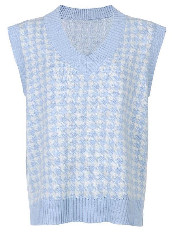 Age Reduction V-Neck Sleeveless Twist Knit Waistcoat Women for Women