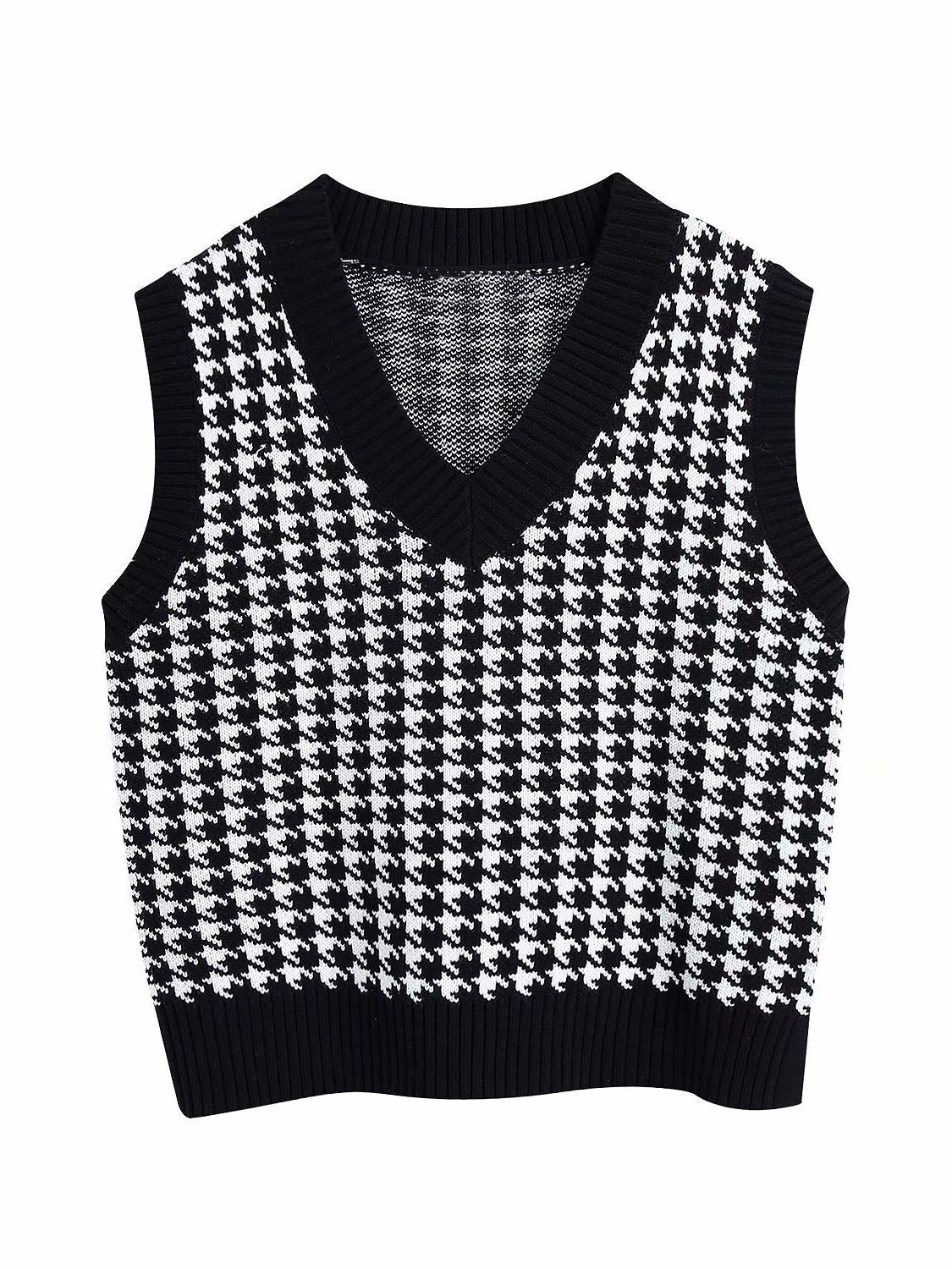 Age Reduction V-Neck Sleeveless Twist Knit Waistcoat Women for Women