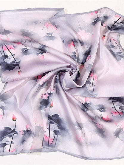 1pcs New Fashion Flower Exquisite Square Scarf Small Headband Scarf Neck Women Foulard Bandana for Women