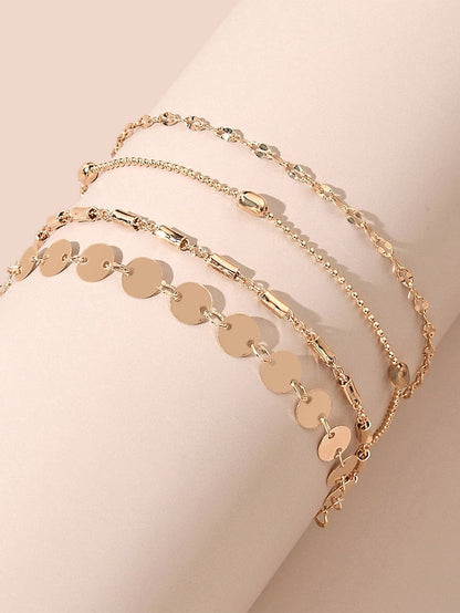 Chain Bracelet Coin Fashion Fashion Simple Elegant Alloy Bracelet Jewelry Gold For Office Party Evening Gift Daily Holiday for Women