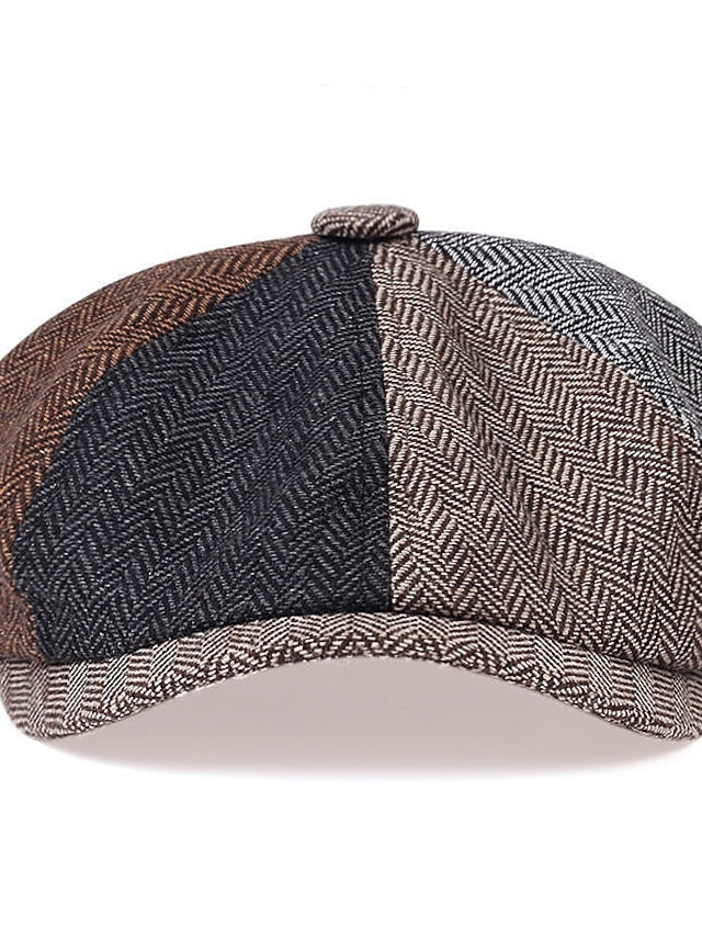 Hat Beret Hat Black Light Brown Brown Outdoor Street Dailywear Print Stripe Windproof Comfort Breathable for Women