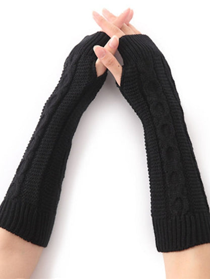 Unisex Fingerless Gloves Date Vacation Casual Daily Solid / Plain Color Knitting Warm Ups Warm 1 Pair for Women
