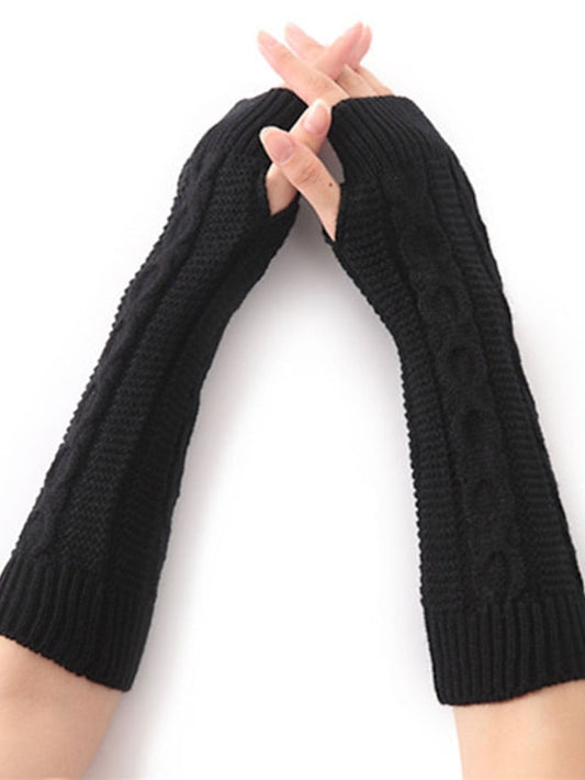 Unisex Fingerless Gloves Date Vacation Casual Daily Solid / Plain Color Knitting Warm Ups Warm 1 Pair for Women