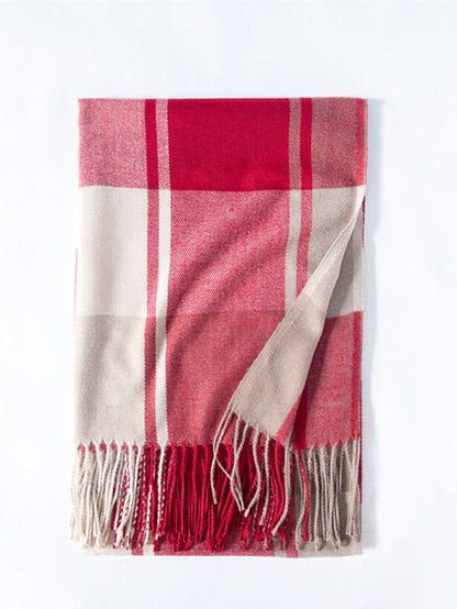 Shawls & Wraps Outdoor Dailywear Holiday Black Red Blue Scarf Plaid for Women