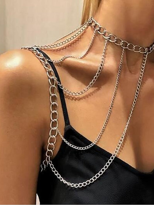 Body Chain Personalized Sexy Body Jewelry For Holiday Beach Classic Alloy Silver 1PC for Women