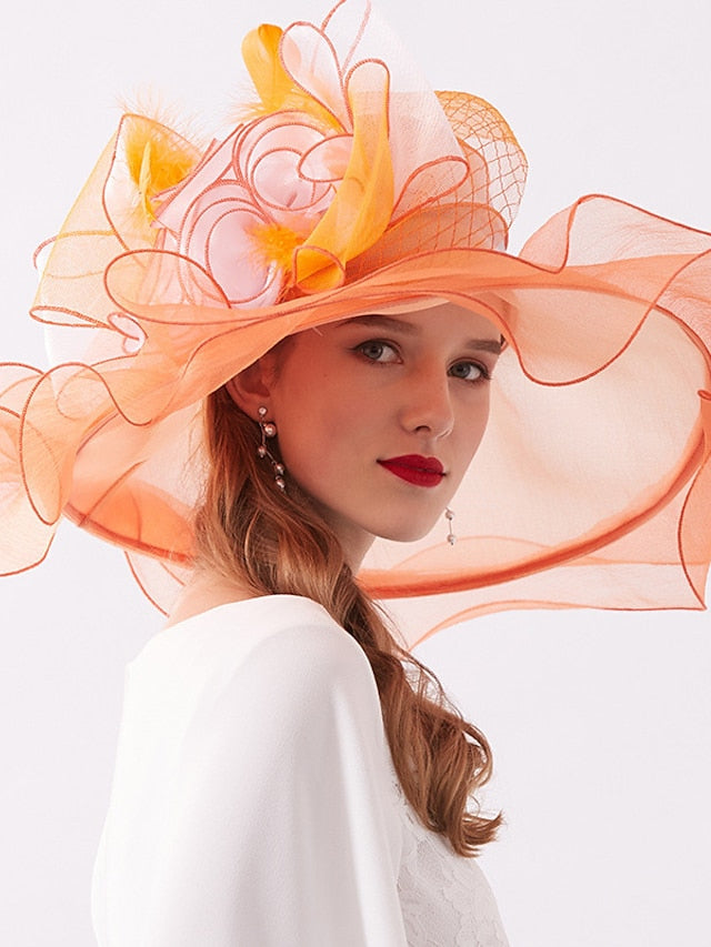 Hat Bucket Hat Sun Hat Black Royal Blue Orange Party Outdoor Dailywear Floral Floral Portable Windproof Comfort for Women