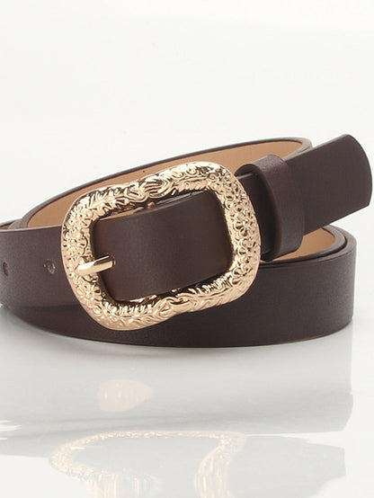 Unisex PU Buckle Belt PU Leather Prong Buckle Plain Casual Classic Party Work Black Brown Coffee White for Women