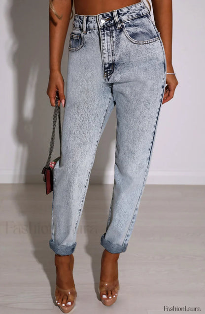 Ali Boyfriend Jeans Trendy - Acid Blue