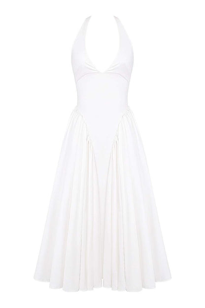 Vestido midi Alice con cuello halter y espalda abierta