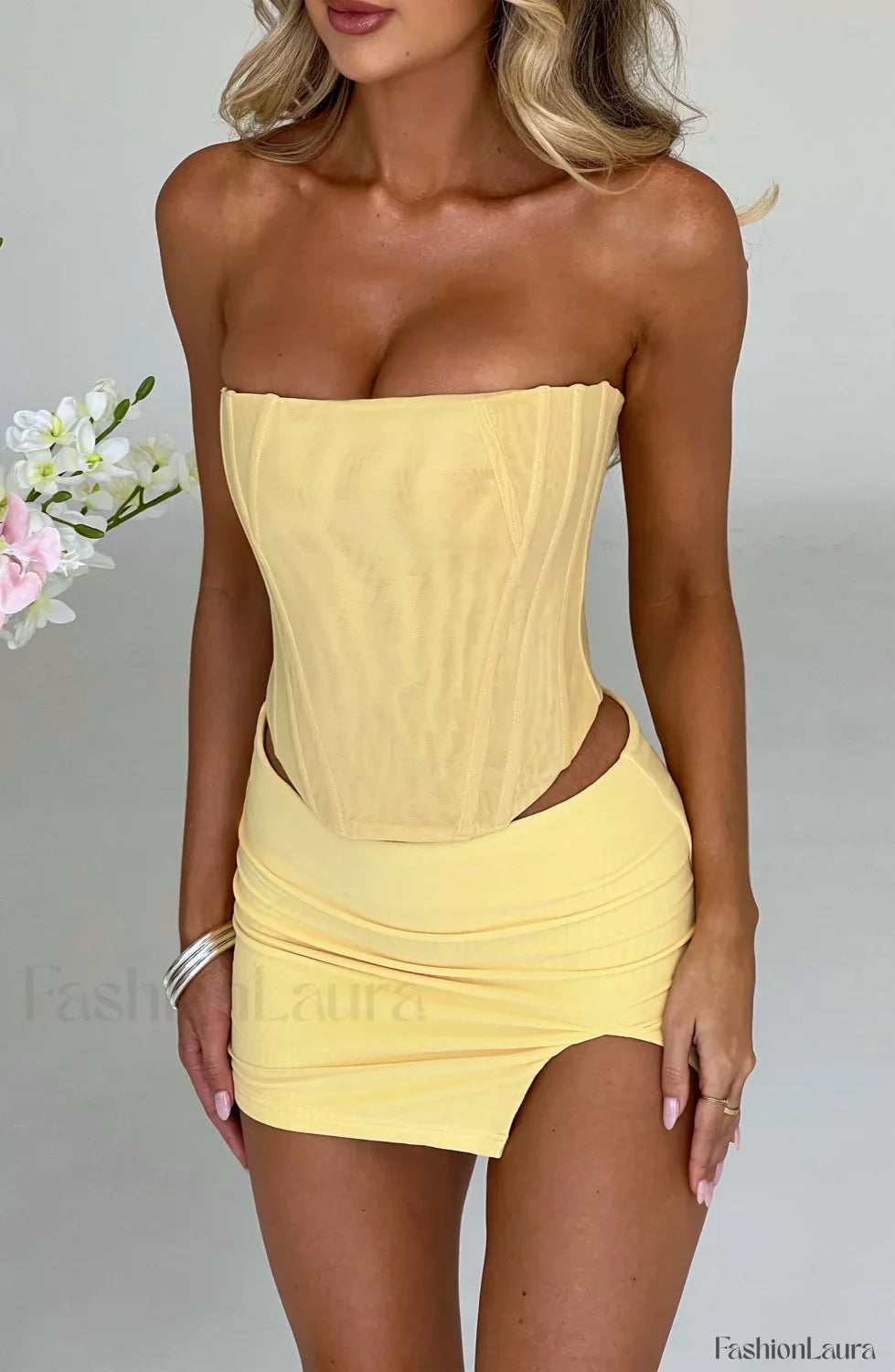 Alina Mini Graceful Skirt - Lemon
