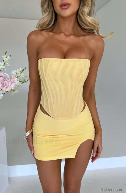 Alina Mini Graceful Skirt - Lemon