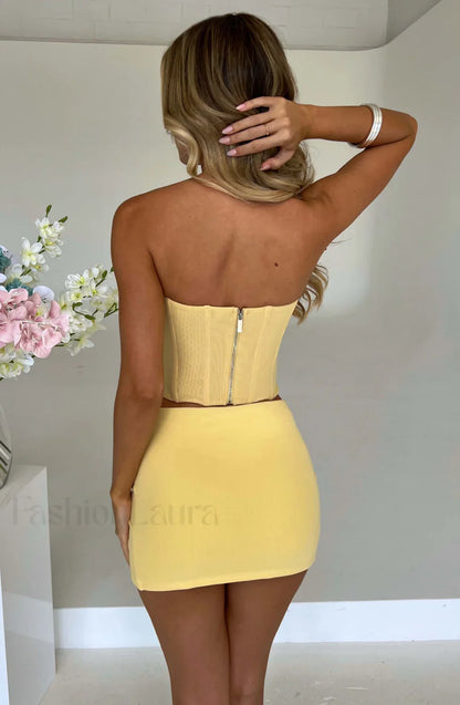 Alina Mini Graceful Skirt - Lemon