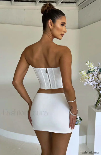 Alina Mini Graceful Skirt - White