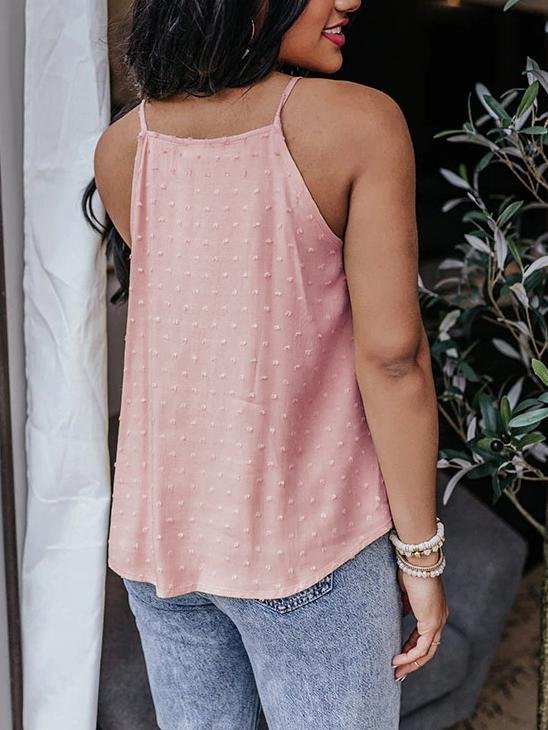 All-match Solid Color Lace Sleeveless Camisole for Women