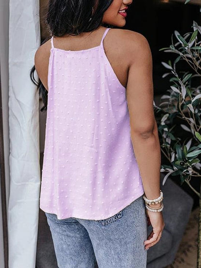 All-match Solid Color Lace Sleeveless Camisole for Women