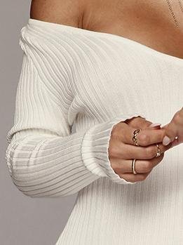 All-matched V-neck Long-sleeved Solid Rompers for Women