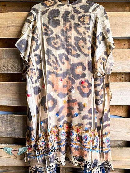 All The Goodness In The World Kimono - Taupe/leopard for Women