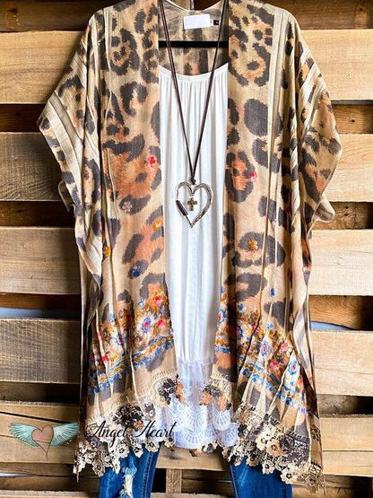 All The Goodness In The World Kimono - Taupe/leopard for Women